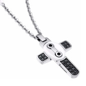 Колье крест из серебра и керамики  Zancan EXC 352 B