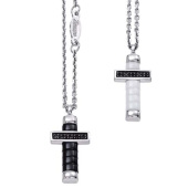 Колье крест из серебра и керамики  Zancan EXC 368