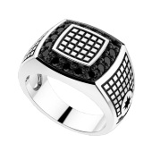 Кольцо мужское  из серебра и шпинели Zancan EXA 096