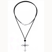 Колье подвеска  из серебра крест с черепом  Zancan EXC 315