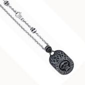 Колье подвеска  из серебра жетон с черепом  Zancan EXC 306
