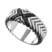 Кольцо мужское  из серебра и шпинели Zancan EXA 104