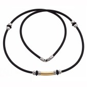 Колье подвеска на каучуковом шнурке и вставкой золота Zancan EXC 055 N